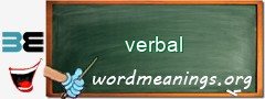 WordMeaning blackboard for verbal